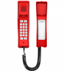 Отельный IP телефон Fanvil H2U, красный, 2 аккаунта, PoE