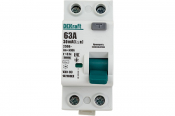 Выключатель дифференциального тока (ВДТ) DEKraft 2P 63А 30мА тип AC 6кА УЗО-03