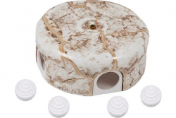 Коробка распределительная BIRONI Лизетта 78 мм (4 ввода в комплекте), керамика, цвет Мрамор