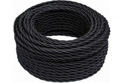 Ретро витой провод BIRONI 3х2,5, черный (матовый), 20 метров