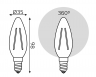 Лампа Gauss Filament Свеча Е14, 11 Вт, 830ЛМ, 4100К