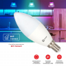 Умная лампа EKF Home Connect С37 Е14, 5 Вт, 400ЛМ, 3000-6500K, Wi-Fi, RGBW+изм.цвет.темп.