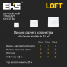 Встраиваемый светодиодный светильник EKS LOFT - LED панель квадрат (15 Вт, 1300ЛМ, 6500К)